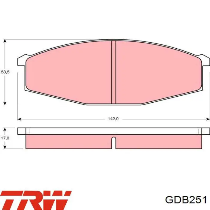 GDB251 TRW pastillas de freno delanteras