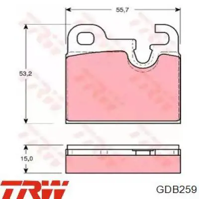 Comprar GDB259 TRW Pastillas de freno traseras