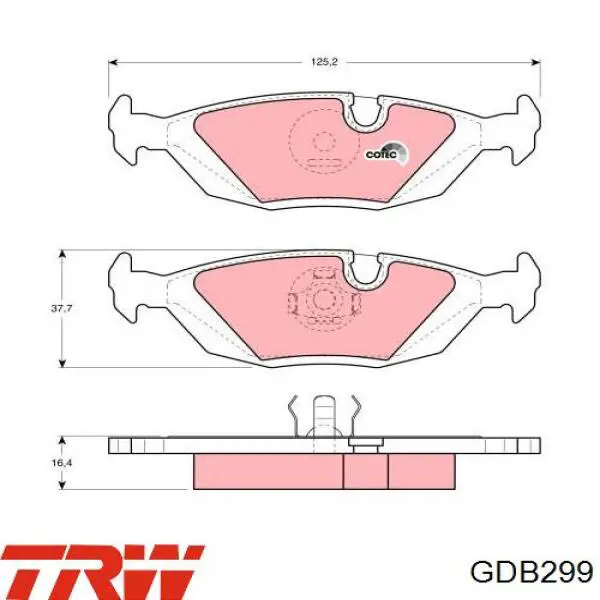 GDB299 TRW pastillas de freno traseras