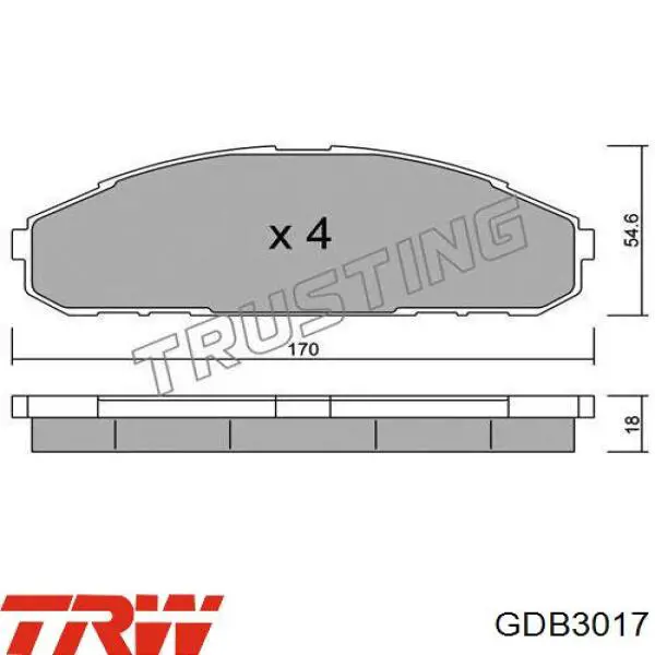 GDB3017 TRW pastillas de freno delanteras