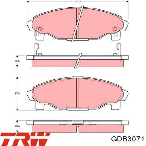 GDB3071 TRW pastillas de freno delanteras
