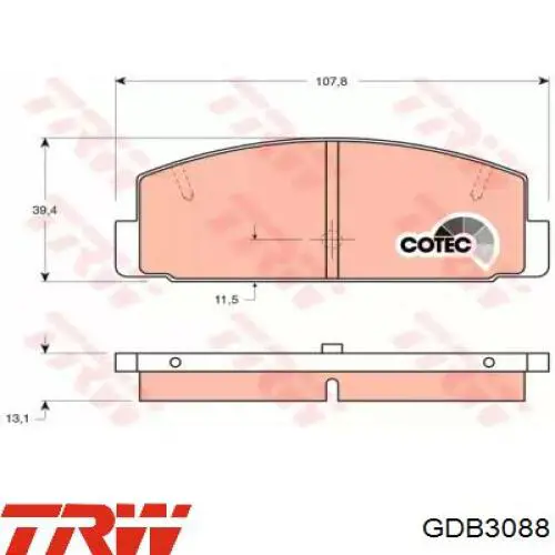 Comprar GDB3088 TRW Pastillas de freno traseras