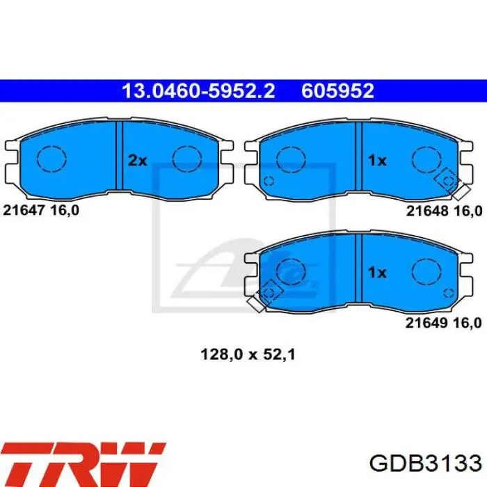 Comprar GDB3133 TRW Pastillas delanteras de freno