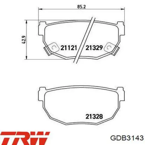 GDB3143 TRW pastillas de freno traseras