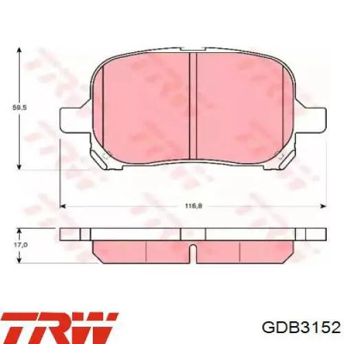 GDB3152 TRW pastillas de freno delanteras