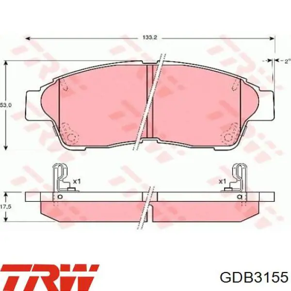 Comprar GDB3155 TRW Pastillas delanteras de freno