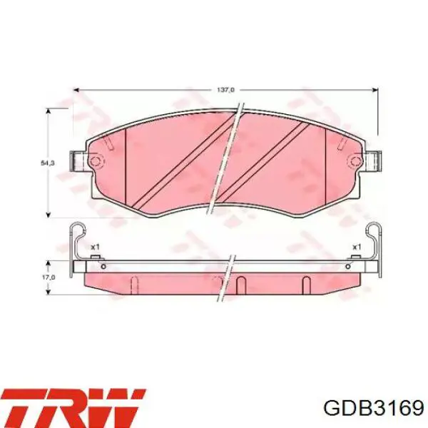 Pastillas de freno GDB3169 TRW