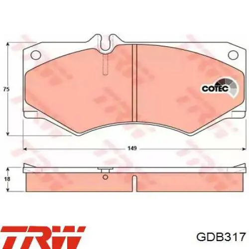 Comprar GDB317 TRW Pastillas delanteras de freno
