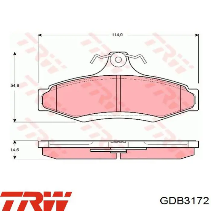 Comprar GDB3172 TRW Pastillas de freno traseras