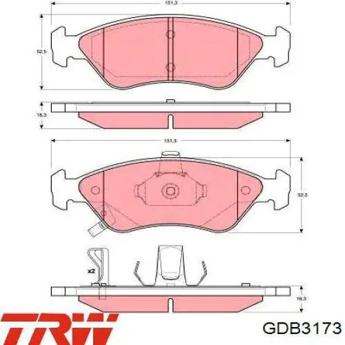 GDB3173 TRW pastillas de freno delanteras