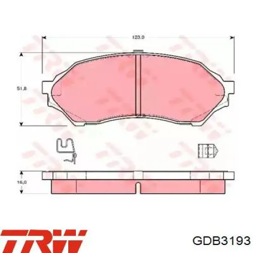 Comprar GDB3193 TRW Pastillas delanteras de freno