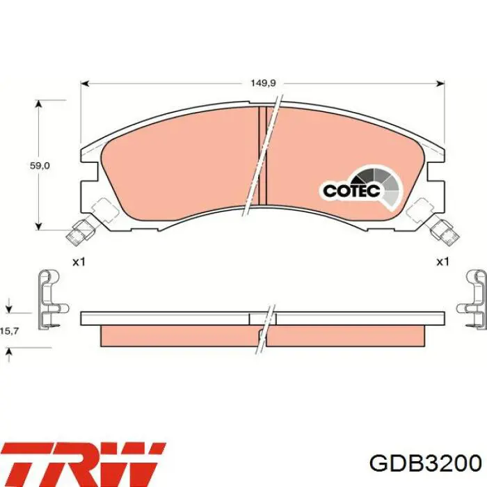 Comprar GDB3200 TRW Pastillas delanteras de freno