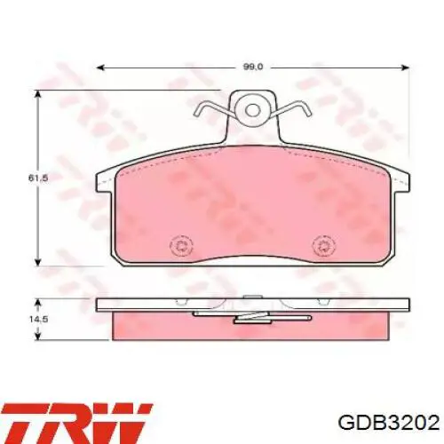 GDB3202 TRW Pastillas delanteras