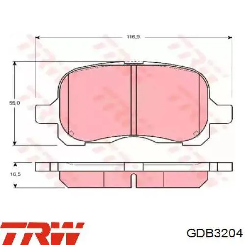 Comprar GDB3204 TRW Pastillas delanteras de freno