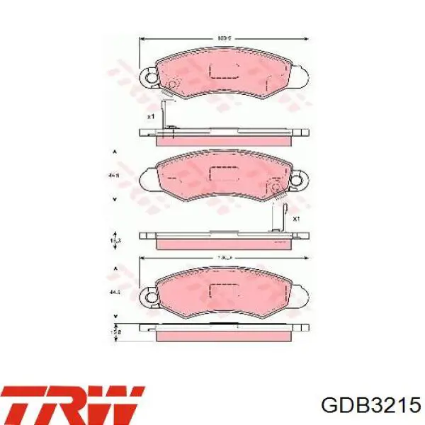 Comprar GDB3215 TRW Pastillas delanteras de freno