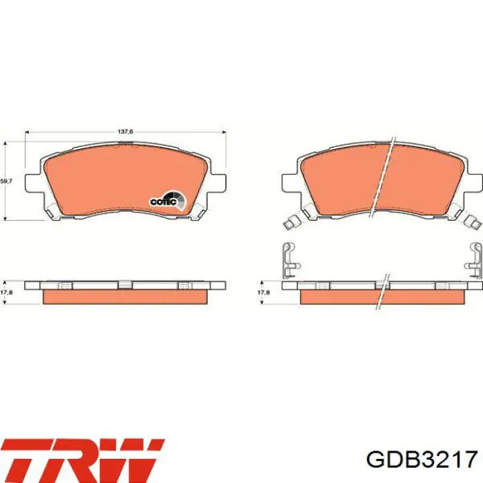 Pastillas de freno delanteras Subaru Legacy 3 BE, BH