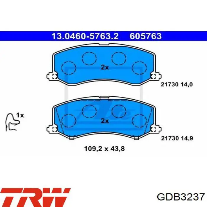 Pastillas de freno GDB3237 TRW