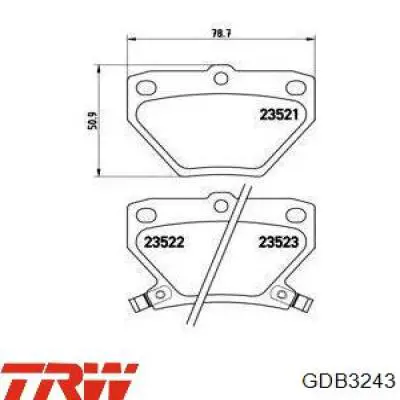 Comprar GDB3243 TRW Pastillas de freno traseras