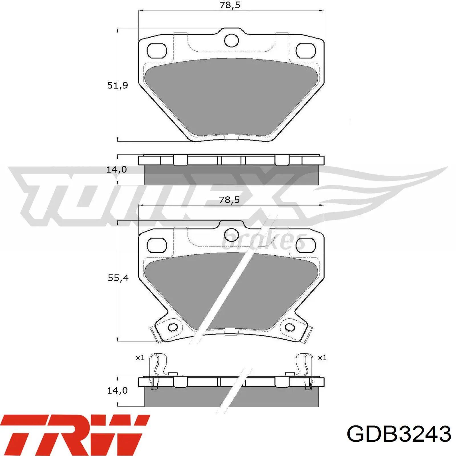 Pastillas traseras de freno TRW GDB3243 precio, desde 14,43 EUR