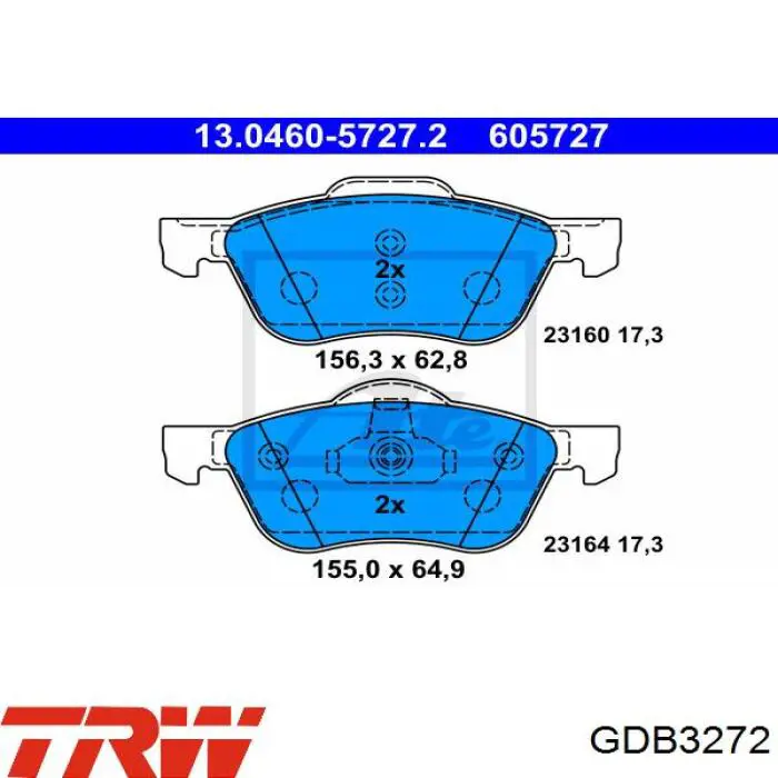 Pastillas de freno 1453060 Ford