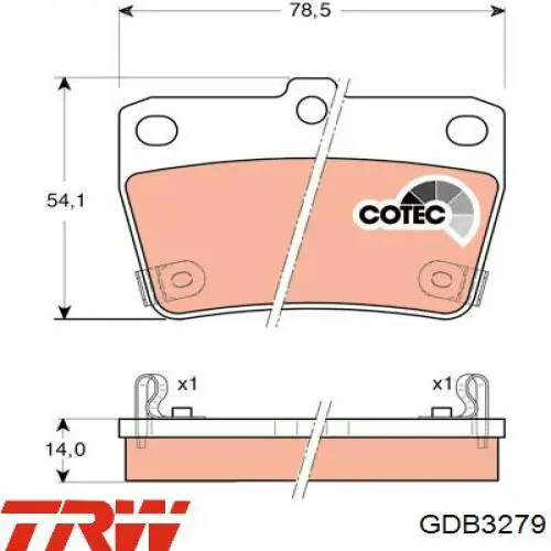 Pastillas traseras de freno TRW GDB3279 precio, desde 20,67 EUR