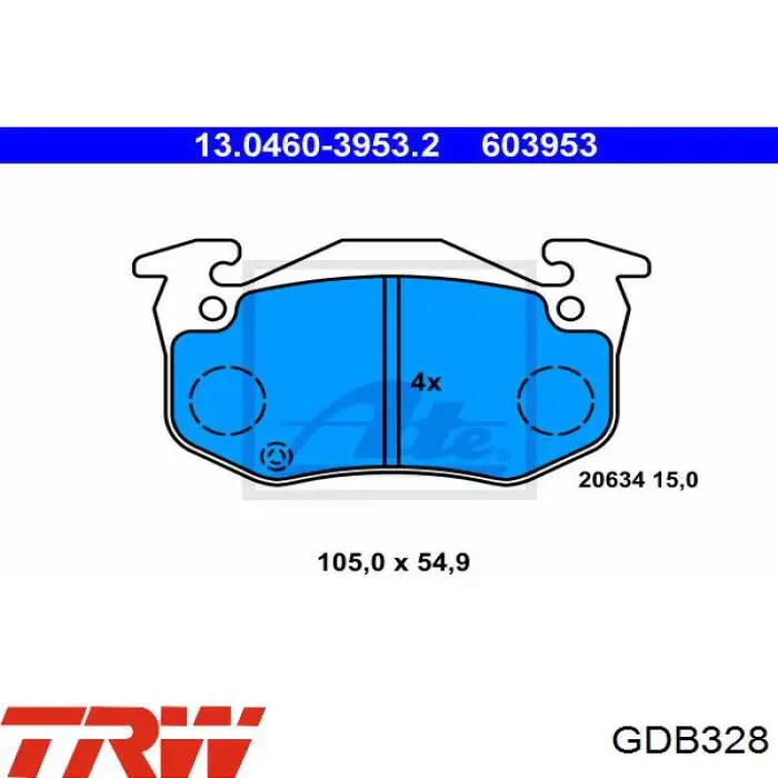 Comprar GDB328 TRW Pastillas delanteras de freno