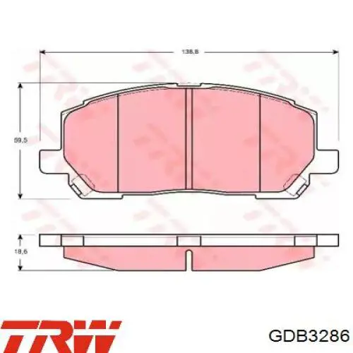 Pastillas de freno GDB3286 TRW
