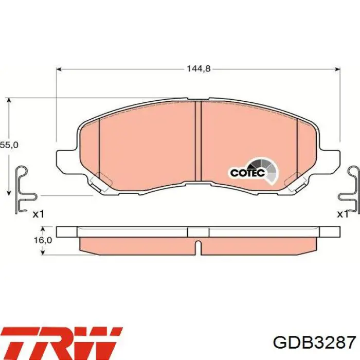 Pastilla de freno TRW GDB3287