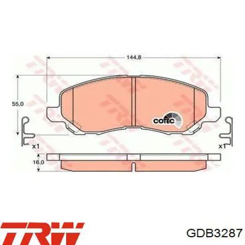 Pastillas de freno delanteras Mitsubishi Galant 8 EA