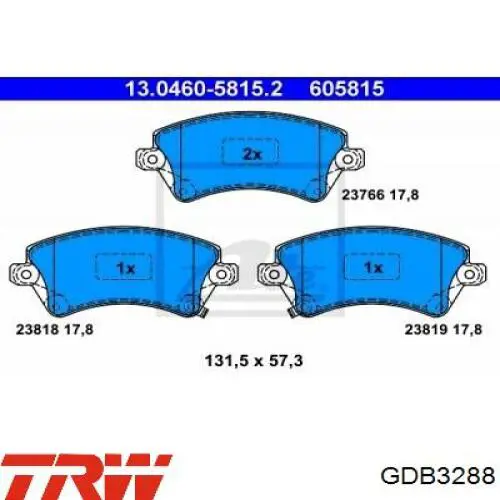 GDB3288 TRW Pastillas delanteras