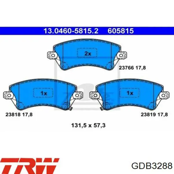 Pastillas de freno delanteras TRW GDB3288