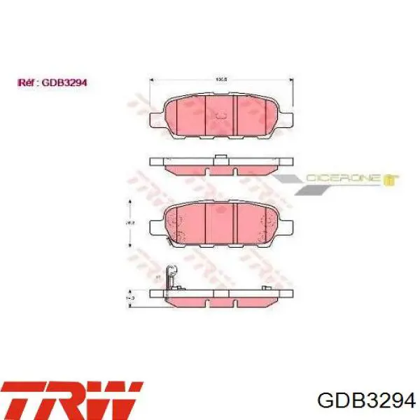 Pastillas traseras de freno TRW GDB3294 precio, desde 19,53 EUR