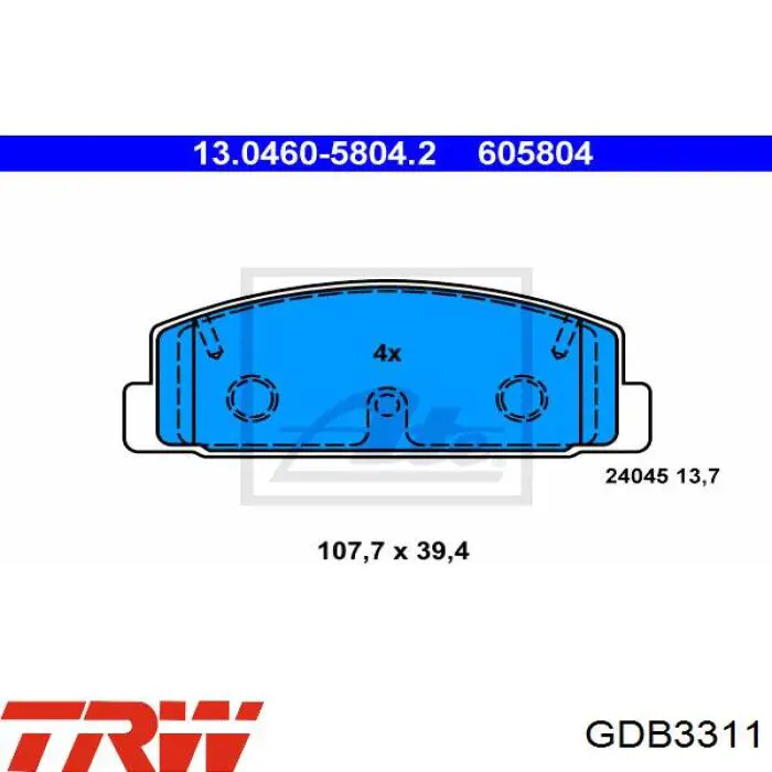 Pastillas traseras de freno TRW GDB3311 precio, desde 25,58 EUR