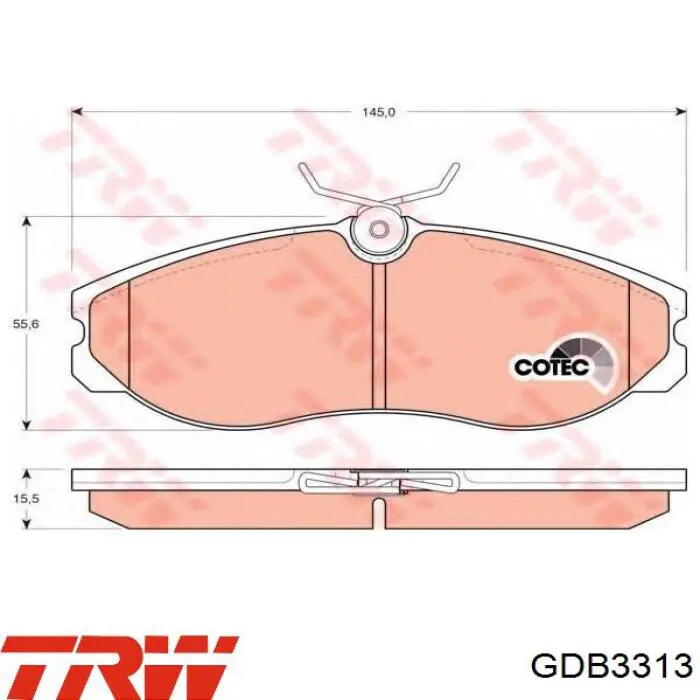 Pastillas de freno GDB3313 TRW