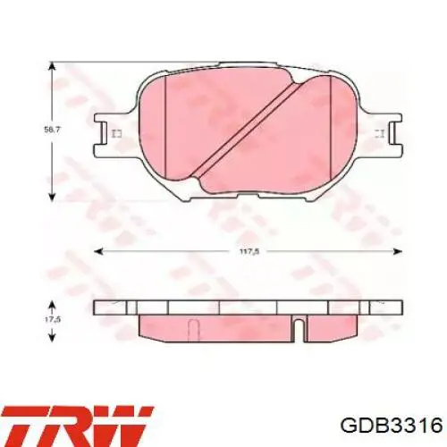 GDB3316 TRW pastillas de freno delanteras