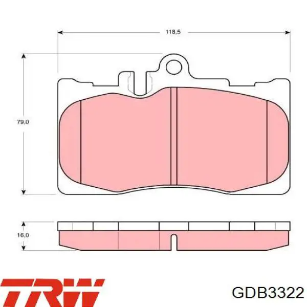 GDB3322 TRW pastillas de freno delanteras