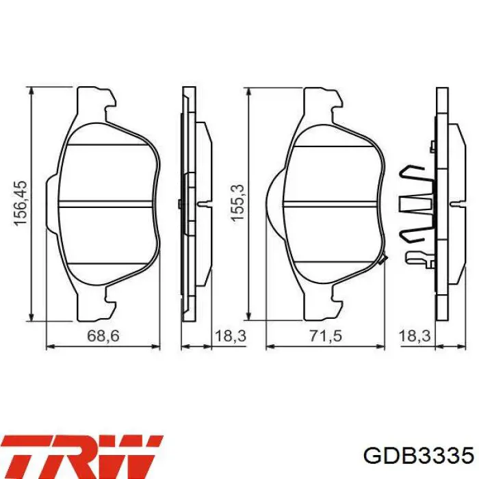 Pastillas de freno delanteras TRW GDB3335