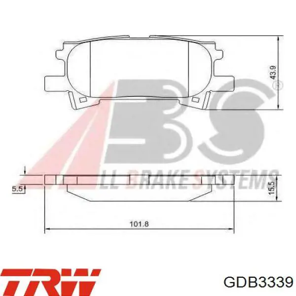 GDB3339 TRW pastillas de freno traseras
