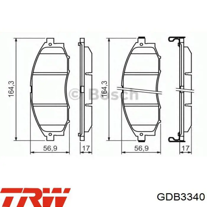 Comprar GDB3340 TRW Pastillas delanteras de freno