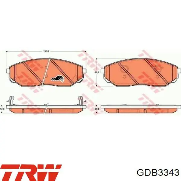 GDB3343 TRW pastillas de freno delanteras