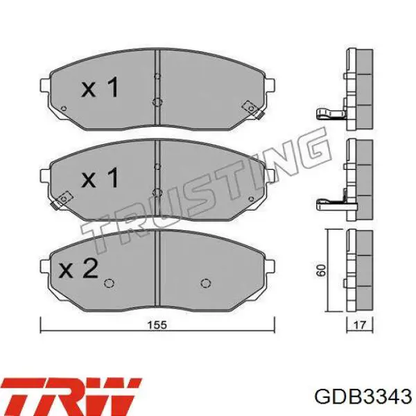 Pastillas de freno GDB3343 TRW