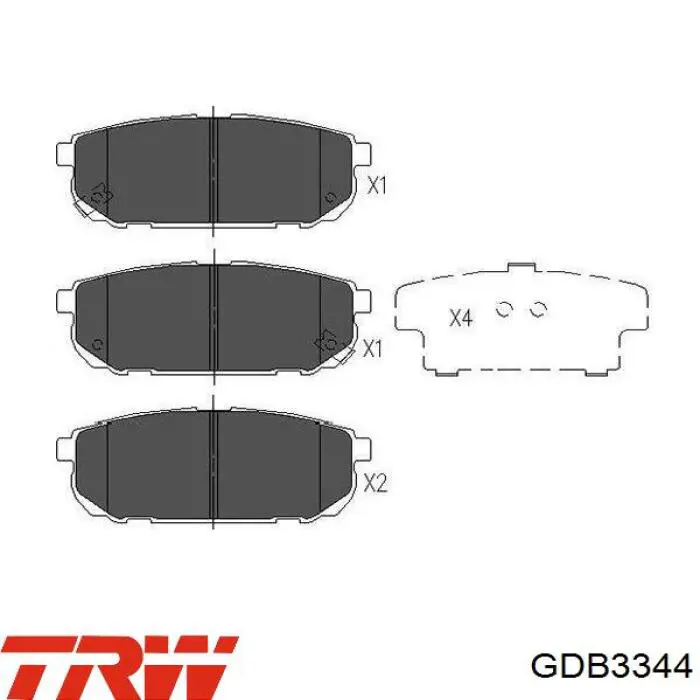 Comprar GDB3344 TRW Pastillas de freno traseras