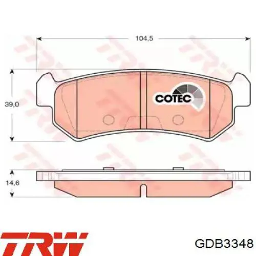 Pastillas de freno traseras GDB3348 TRW