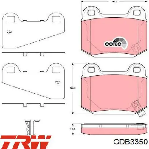 GDB3350 TRW pastillas de freno traseras