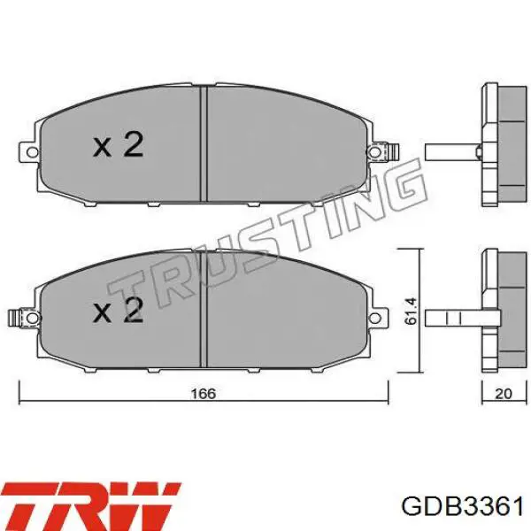 GDB3361 TRW pastillas de freno delanteras