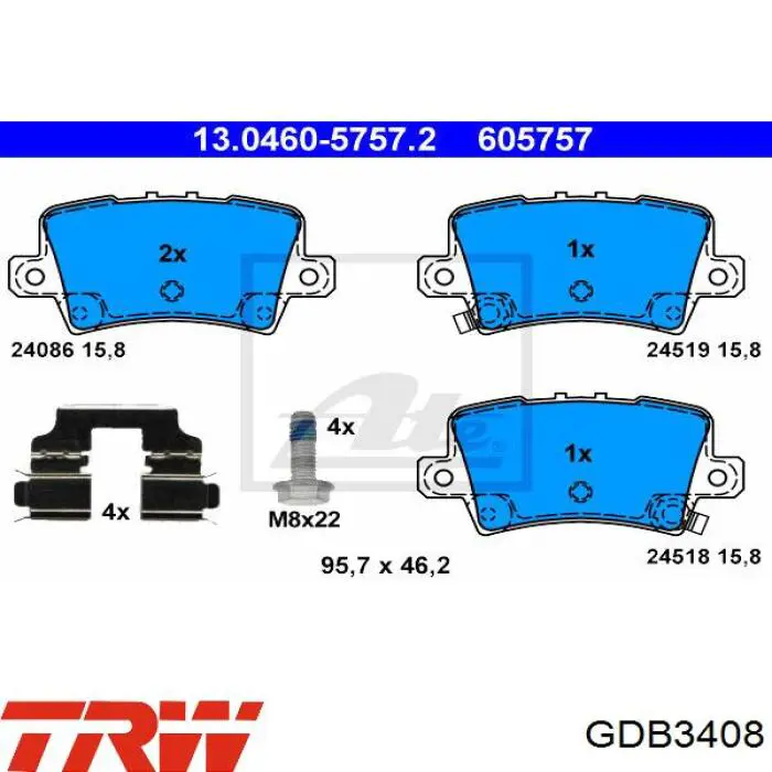 Pastillas traseras TRW GDB3408