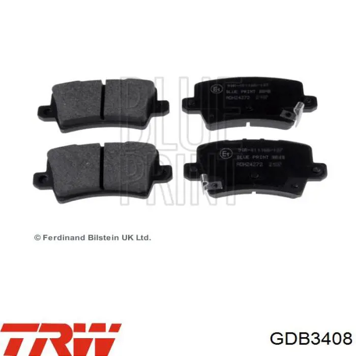 Pastillas de freno traseras GDB3408 TRW