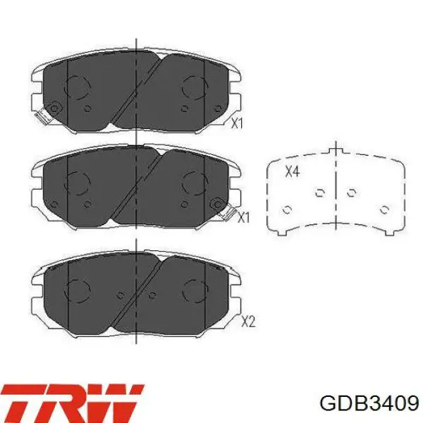 Comprar GDB3409 TRW Pastillas delanteras de freno
