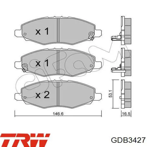 Pastillas de freno GDB3427 TRW