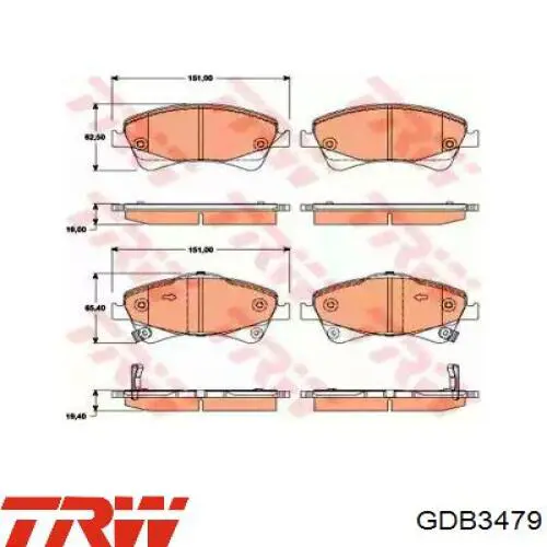 GDB3479 TRW pastillas de freno delanteras